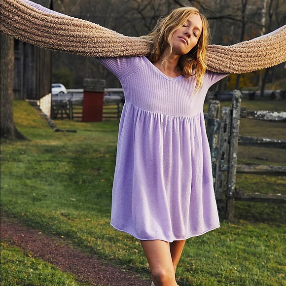 Free People Dresses & Skirts - Free People Luxe Sweater Babydoll Dress Z31-1
